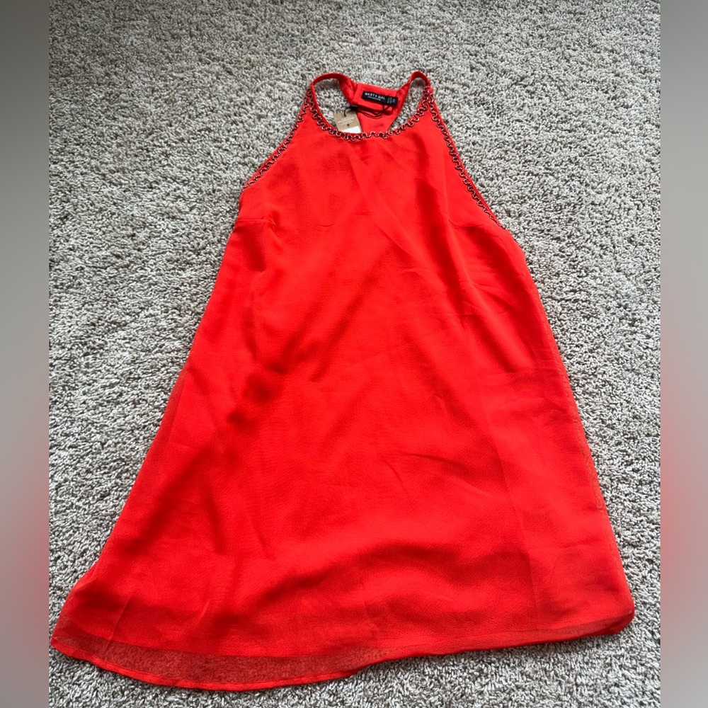 Orange mini dress